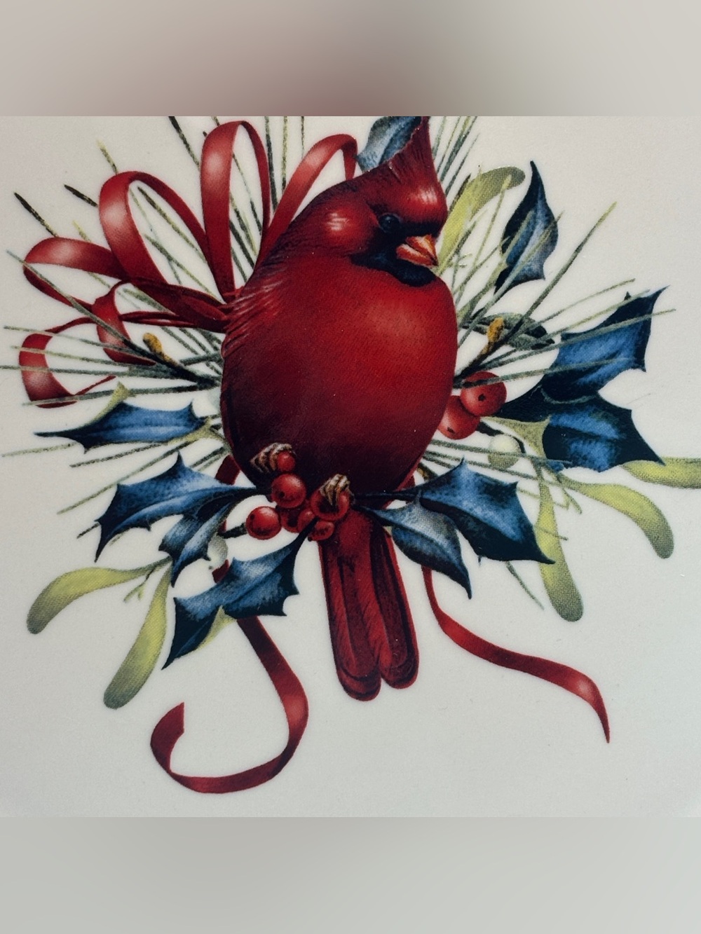 LENOX WINTER GREETINGS 12" Dessert Platter HOLLY Cardinal’s - Picture 2 of 9